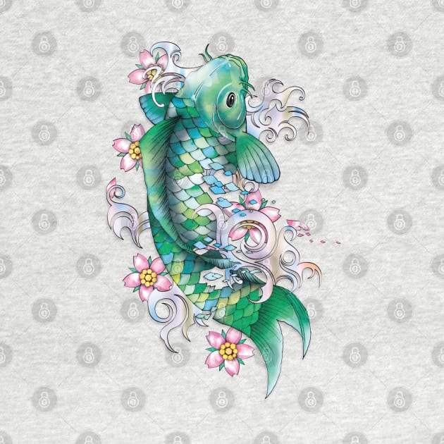 Emerald Koi Fish by TurkeysDesign